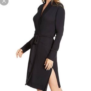 New Commando Luxury Rib Knit Robe Long Open Sash